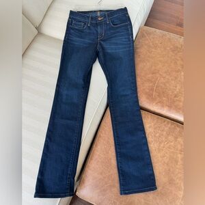 J BRAND cigarette leg jeans in dark denim, size 25. Hardly worn, like new.
